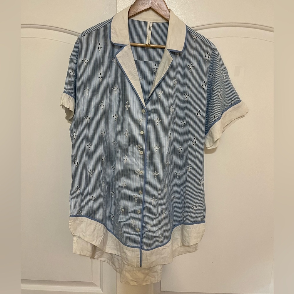 Anthropologie Bijou striped pajama top - Picture 10 of 13